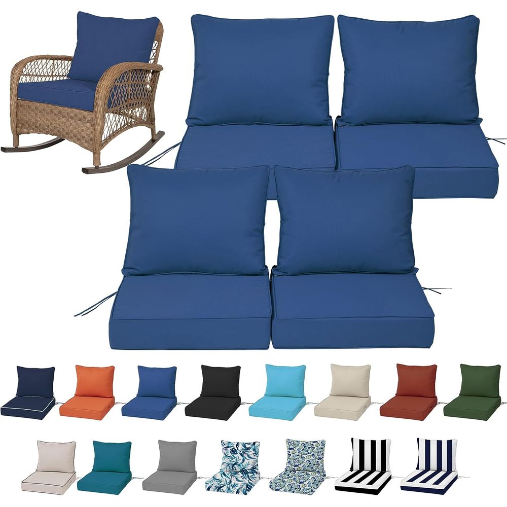 Outdoor Furniture Waterproof - 24x24 야외용 딥 시트 쿠션 4개