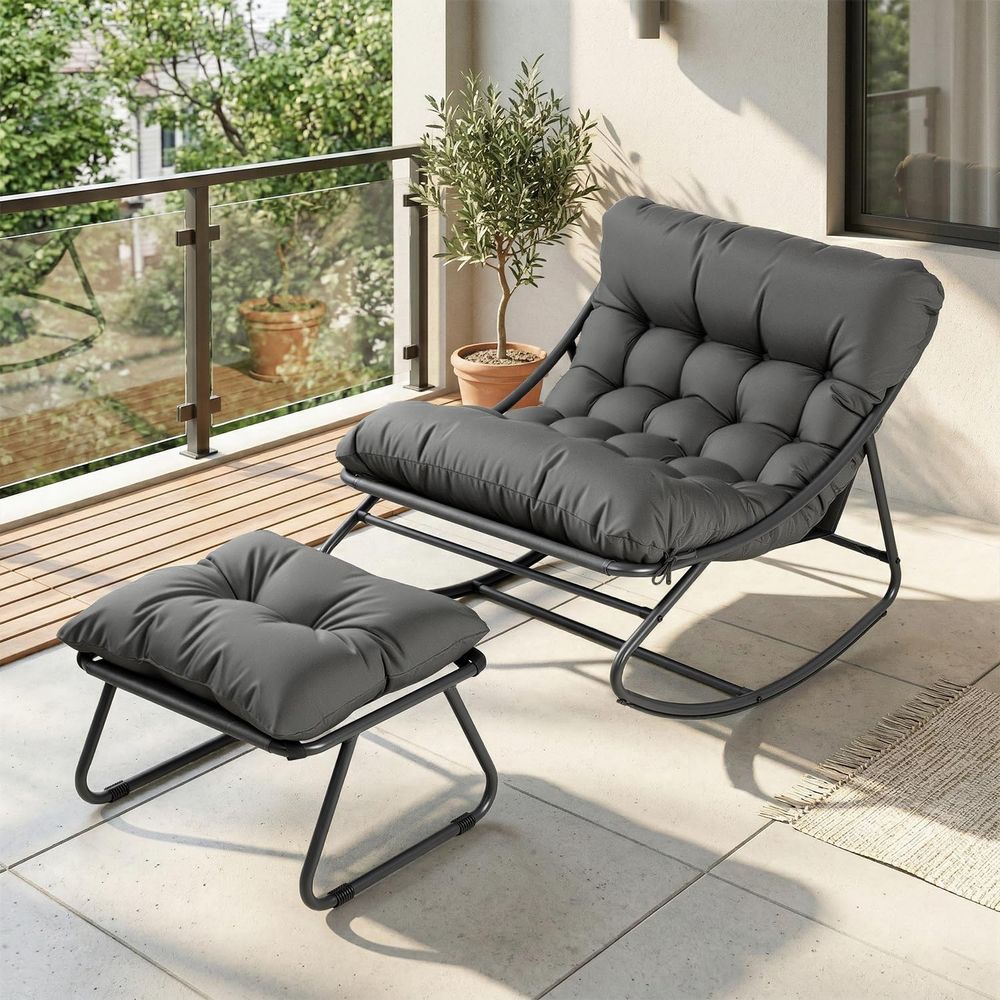 Outdoor Furniture Without Cushions - 오버사이즈 파파산 흔들의자(오토만 포함), 야외용 편안한