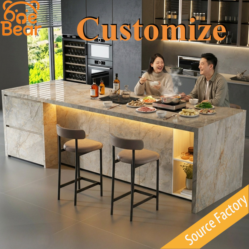 Outdoor Furniture Easy To Clean - 사각형 통대리석 아일랜드 조리대 두꺼운 석판