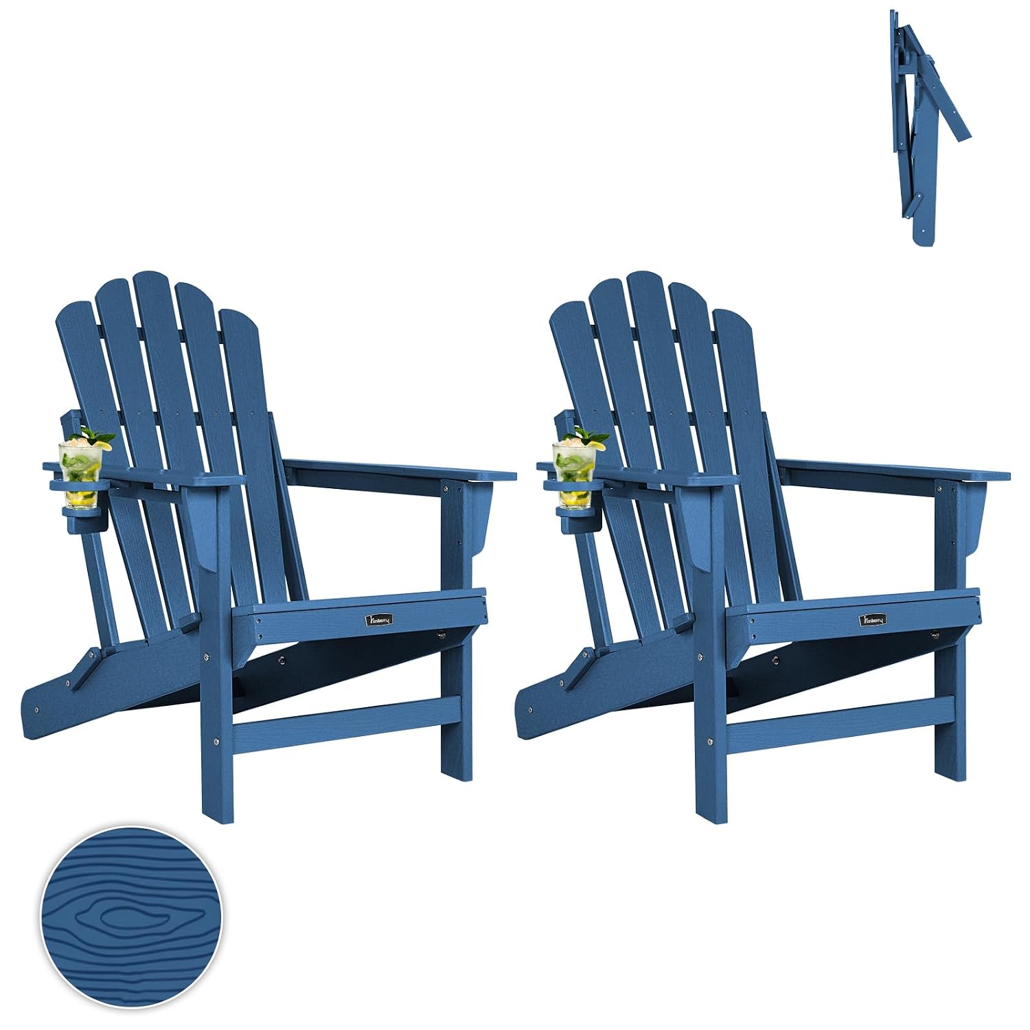Outdoor Furniture Easy To Clean - 대형 접이식 아디론닥 의자 2개 세트,