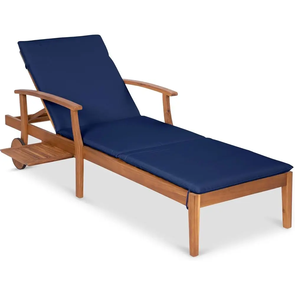 Outdoor Furniture Without Cushions - 네이비 블루 아카시아 나무 긴 의자형