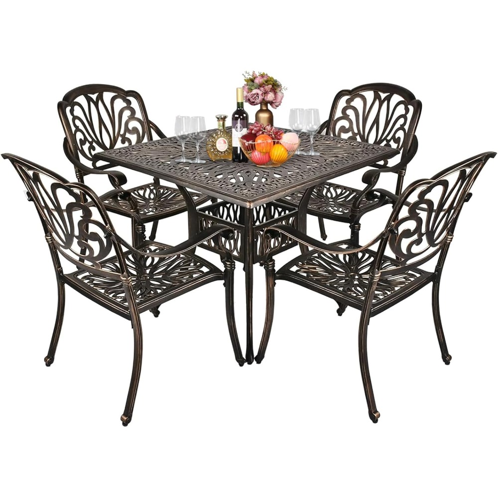 Outdoor Furniture Dining Set - 5피스 야외 파티오 다이닝 세트, 주조
