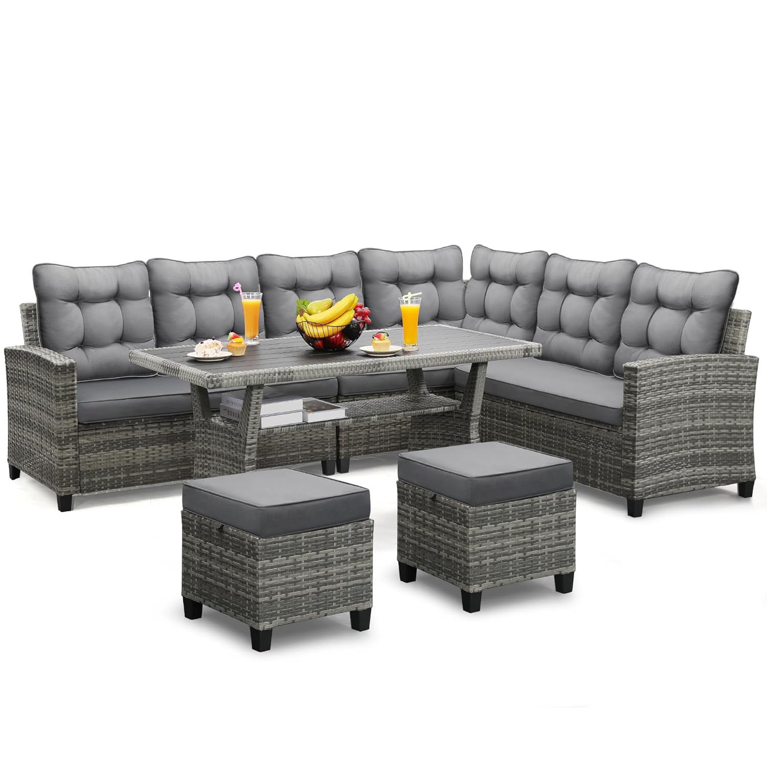 6피스 파티오 가구 세트, 식사 및 대화용 세트, 그레 - Outdoor Furniture Dining Set 리뷰 및 가격
