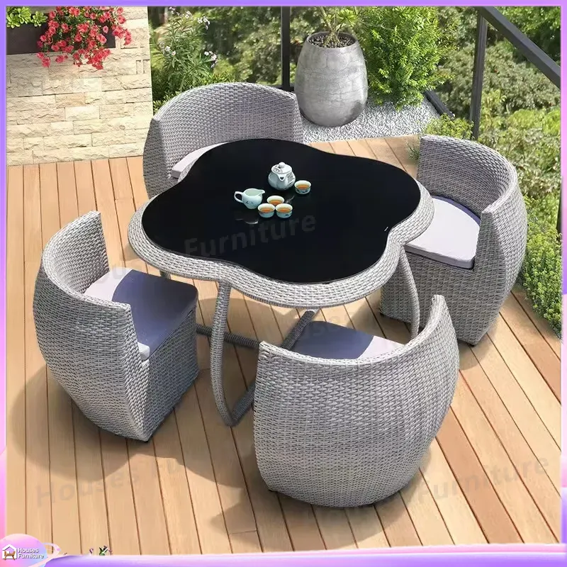 야외 라탄 식탁 세트, 방수 및 자외선 차단 기능이 있 - Outdoor Furniture Dining Set 리뷰 및 가격