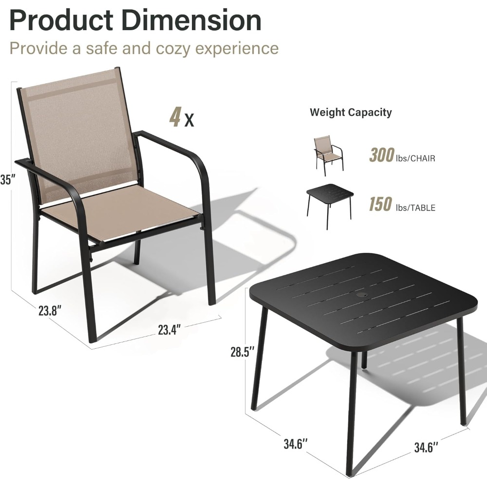 야외 식사 세트, 텍스타일렌 의자가 포함된 파티오 가구 - Outdoor Furniture Dining Set 리뷰 및 가격