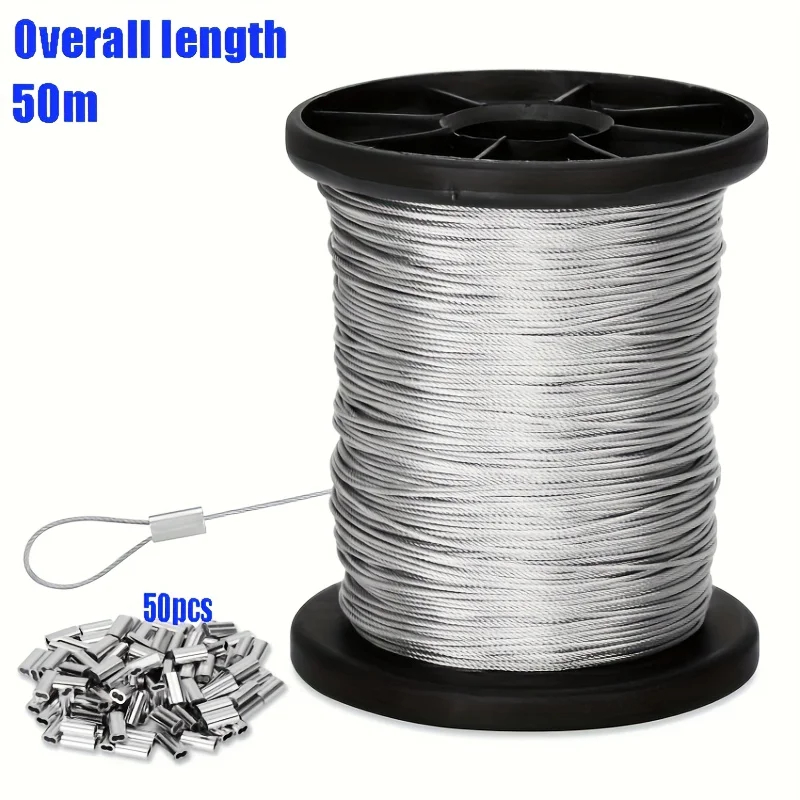 50m/196ft 스테인리스 스틸 와이어 로프(50개  - Outdoor Furniture Rope 리뷰 및 가격