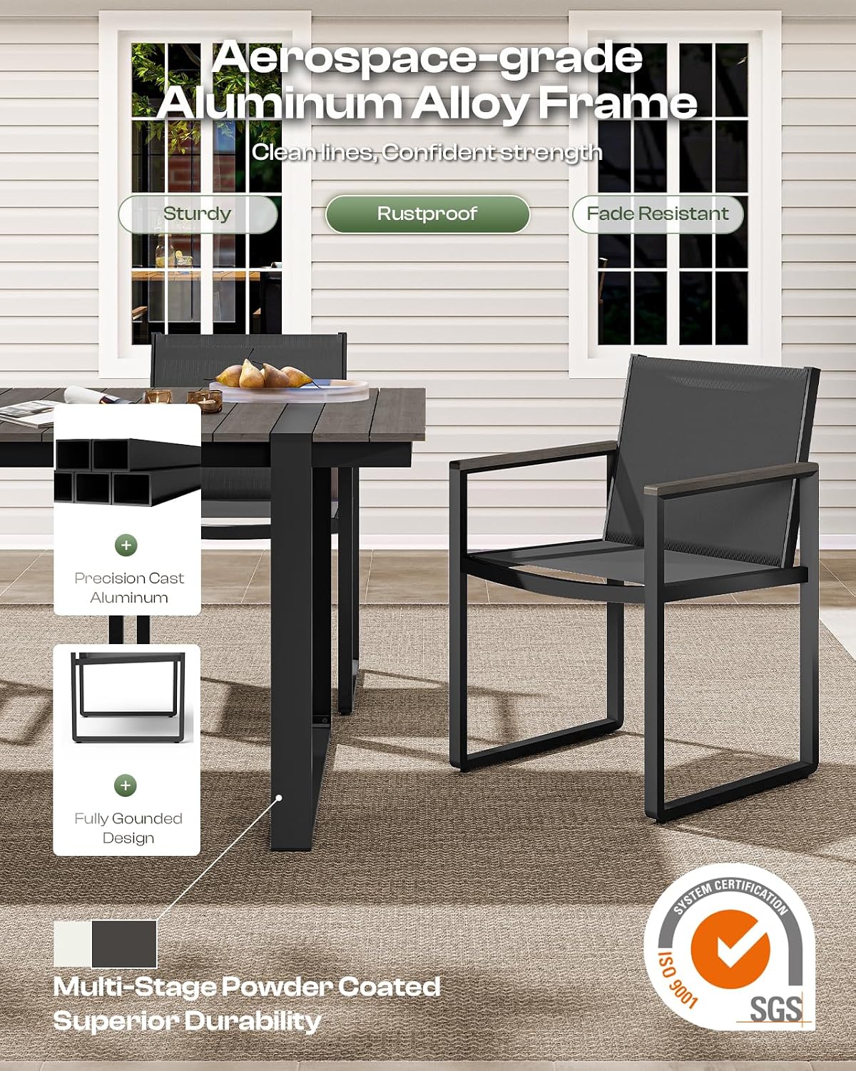 알루미늄 파티오 식탁 의자 세트 2개, 정원 및 뒷마당 - Outdoor Furniture Dining Set 리뷰 및 가격