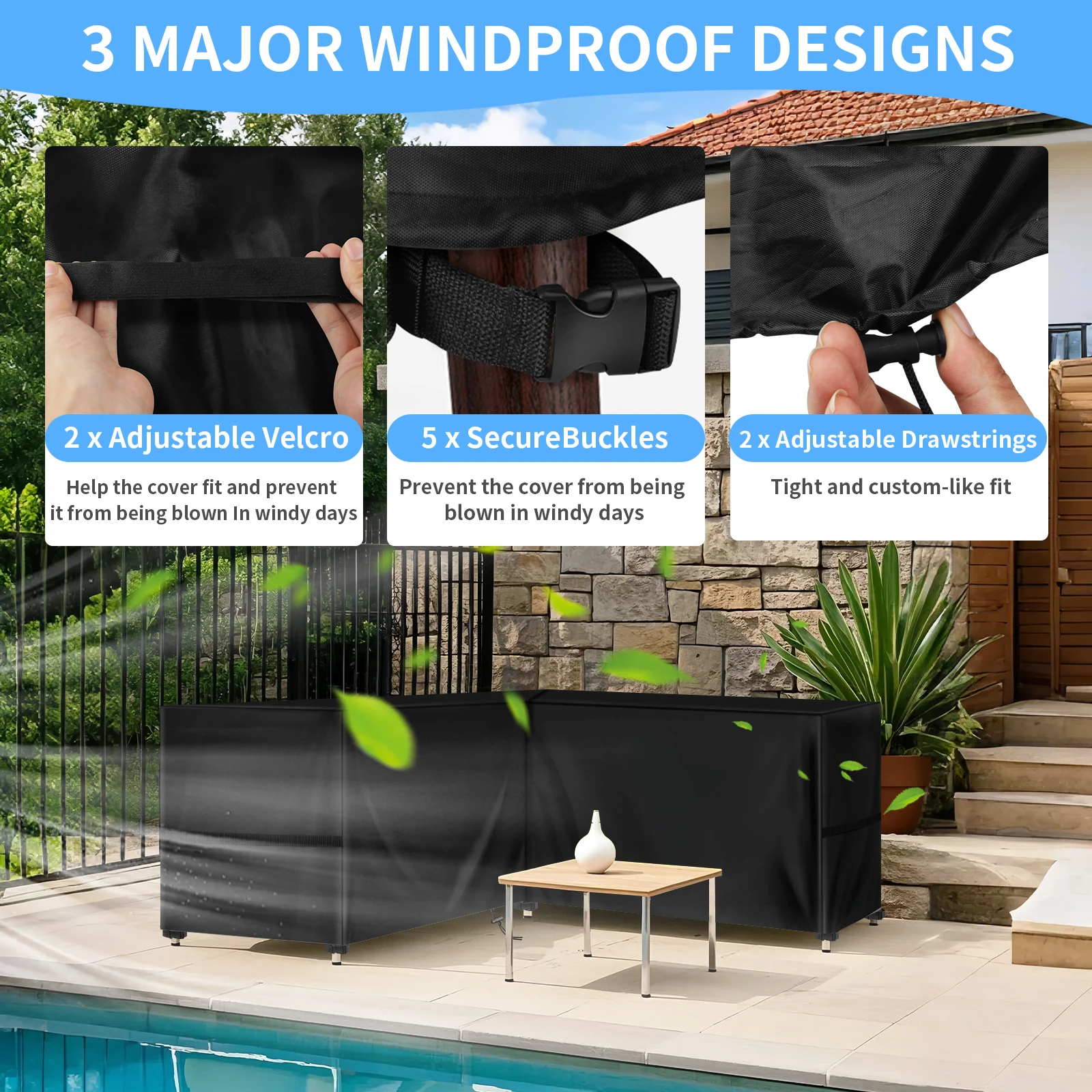 L 자형 정원 소파 커버 210x260x87cm 방수  - Outdoor Furniture Cover Xl 리뷰 및 가격