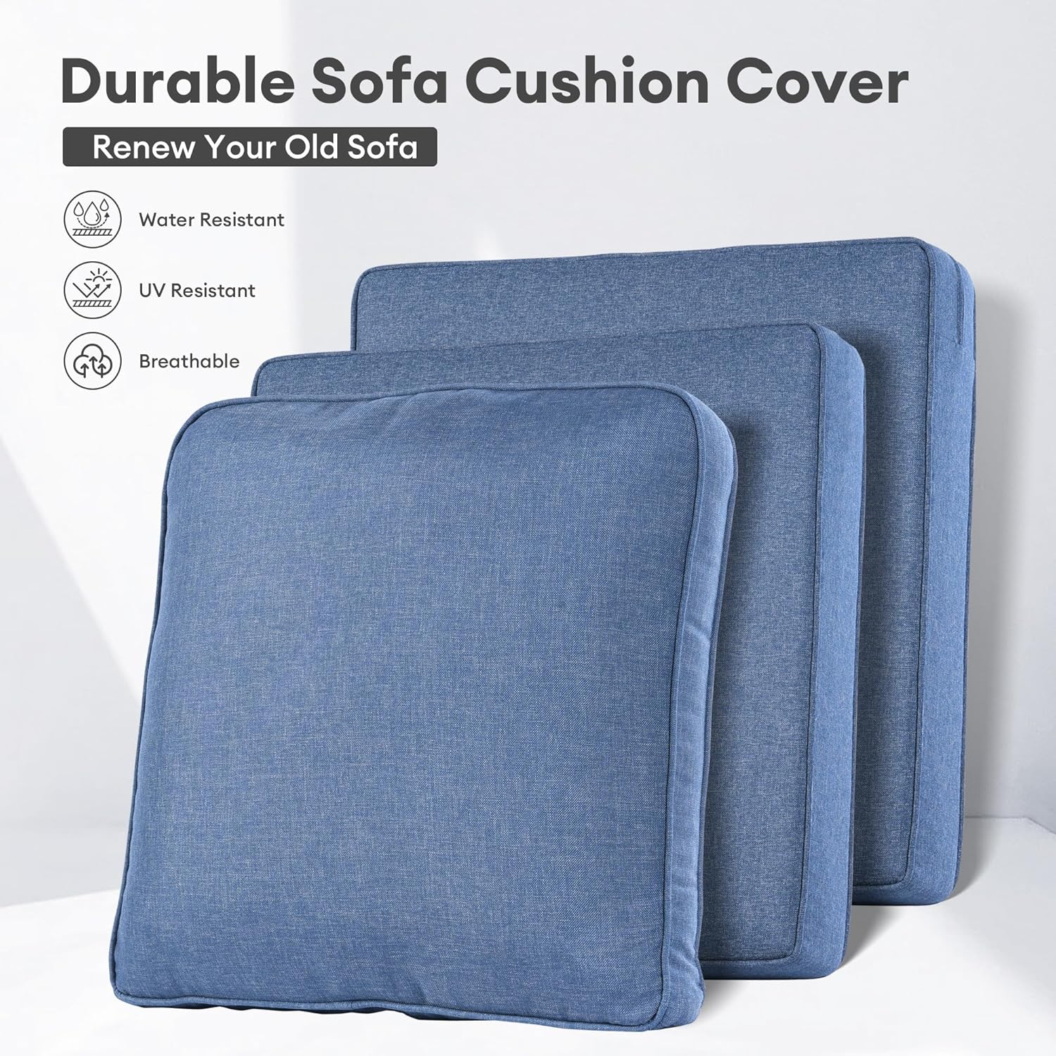 야외 파티오 가구 쿠션 커버, 데님 블루, 지퍼가 있는 - Outdoor Furniture Waterproof 리뷰 및 가격