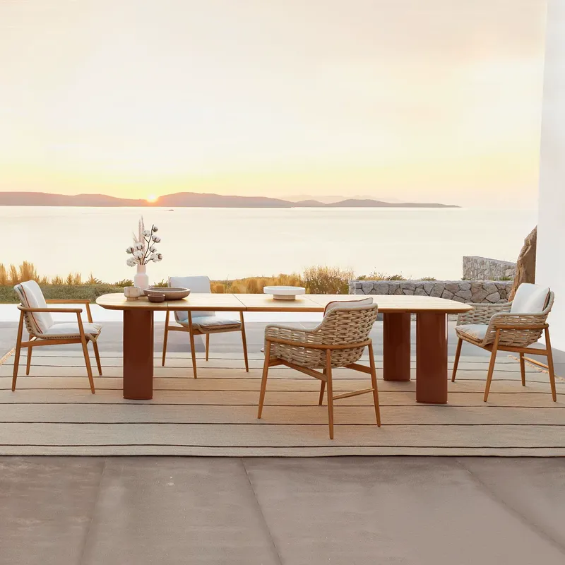 북유럽 라탄 야외 식탁 의자 세트 홈스테이 빌라 호텔  - Outdoor Furniture Dining Set 리뷰 및 가격