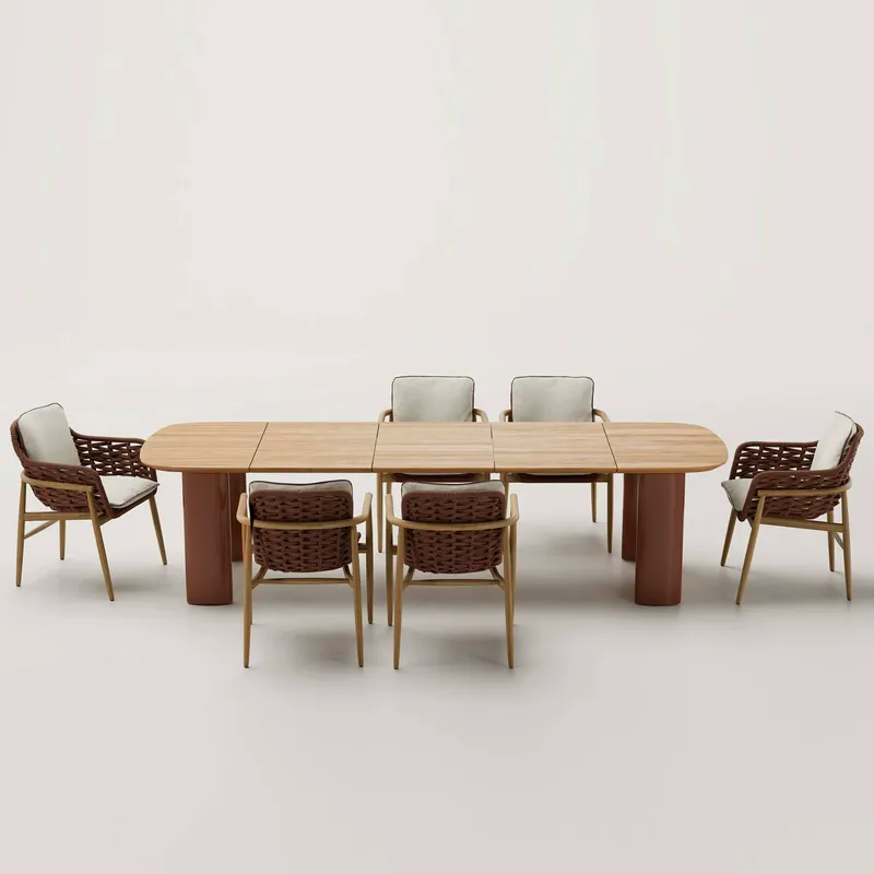 북유럽 라탄 야외 식탁 의자 세트 홈스테이 빌라 호텔  - Outdoor Furniture Dining Set 리뷰 및 가격