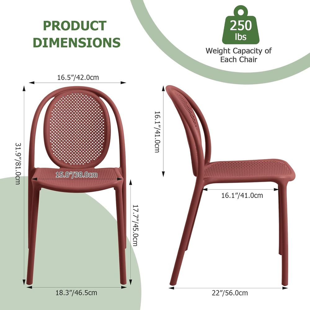 내후성 적층형 식탁 의자 6개 세트 (실내/실외용) - - Outdoor Furniture Easy To Clean 리뷰 및 가격