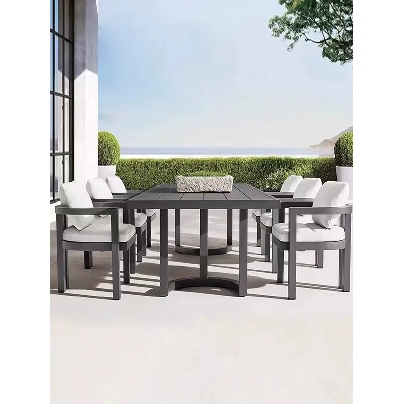 북유럽 스타일 티크 원목 다이닝 세트 1 테이블 6 의 - Outdoor Furniture Dining Set 리뷰 및 가격