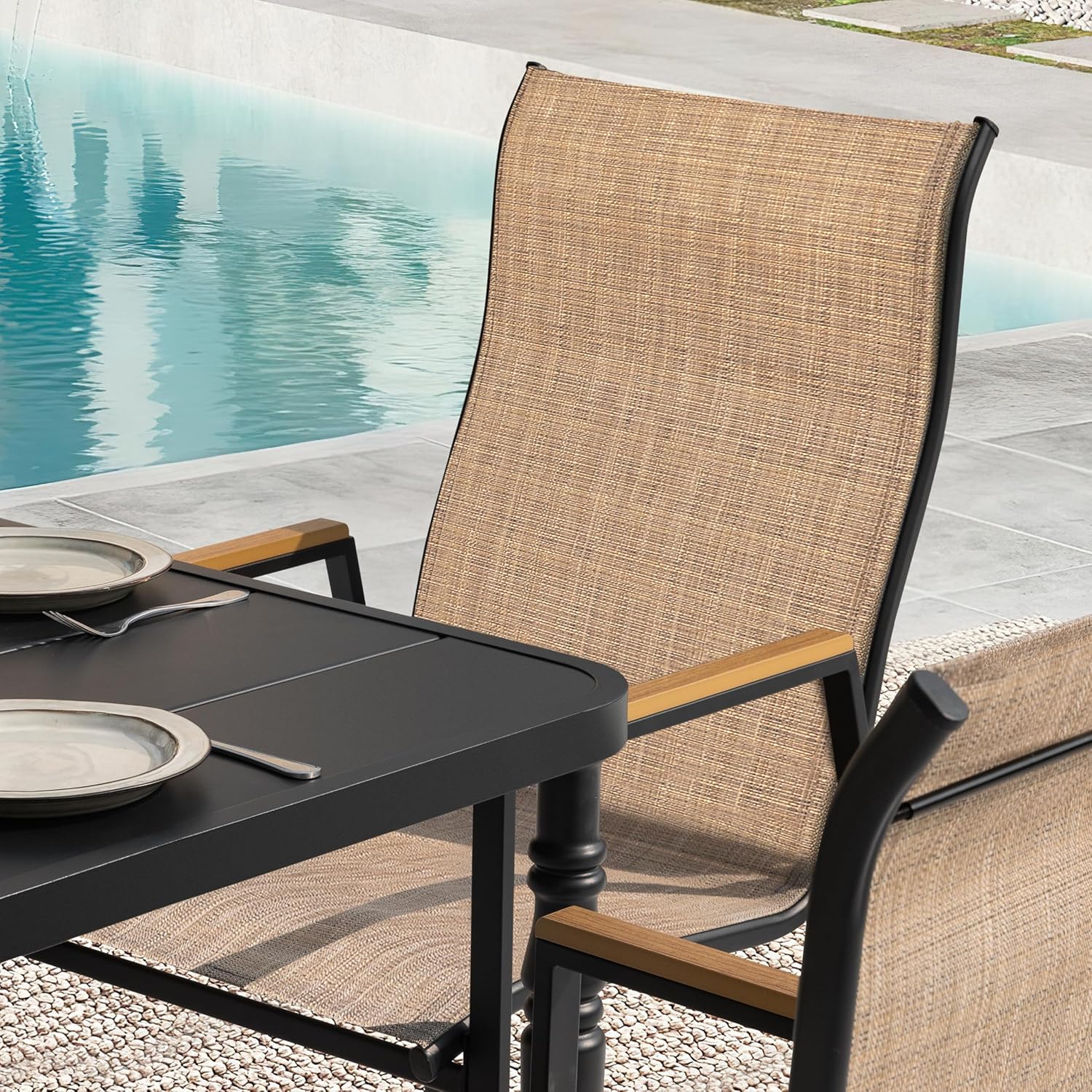 4인용 5피스 사각형 다이닝 세트, 야외 정원용 스태킹 - Outdoor Furniture Dining Set 리뷰 및 가격