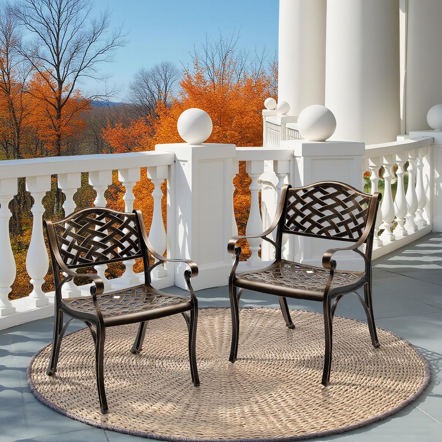 주조 알루미늄 야외 식사용 의자 2개 세트, 전천후 파 - Outdoor Furniture Dining Set 리뷰 및 가격